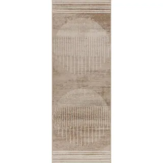 Livabliss Kurzflorteppich 80/220 cm Braun , Textil , Grafikmuster , Rechteckig , 80x220 cm , Oeko-Tex® Standard 100 , in verschiedenen Größen erhältlich , Teppiche und Böden, Teppiche