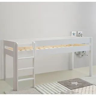 otto home Hochbett ROBIN 90 x 200 cm Kiefer massiv lackiert weiß