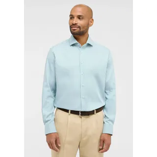 Langarmhemd ETERNA "MODERN FIT", Herren, Gr. 39, Normalgrößen, grün, Satin, 100% Baumwolle, tailliert, Manschette, Hemden Langarmhemd, NON IRON (bügelfrei)