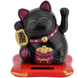 Haofy Maneki Neko solarbetriebene, Solar Winkekatze, Auto Dekoration Japanische Glückskatze, Solarbetriebene Glücksbringer für Heimtextilien Büro Pult Fahrzeug Dekoration,