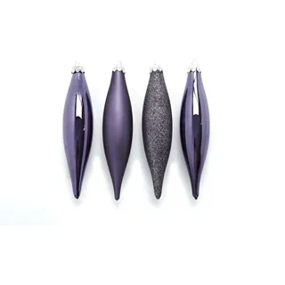 Heitmann Deco Christbaumschmuck Olive aus Glas - Baumbehang Weihnachtskugeln Weihnachtsdeko, Blau 1008651 14cm