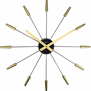 Nextime große Wanduhr Plug INN, lautlos, Gold, aus Edelstahl, ø 58 cm