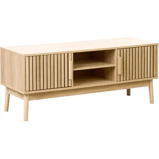 Beliani TV-Möbel Lowboard 117,0 cm Braun Holz
