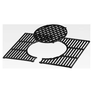 Gusseisen Grillrost 60 x 44 cm | Rost-in-Rost Gussrost für Holzkohlegrill | Grill Zubehör, Gitterrost Eckig, Grill Einsatz, Gussgrillrost für BBQ