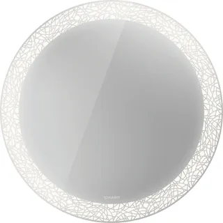 Duravit Happy D.2 Plus Spiegel rund mit integrierter Beleuchtung, Sensor-Version, mit Spiegelheizung, 700x700x47mm, Weiß Matt, HP7480S00000100, Ausführung: Lichtfelddekor: radial