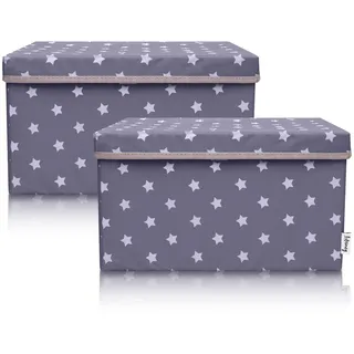 Lifeney Aufbewahrungsbox 37 x 25 x 21 cm 2-tlg. dunkelgrau