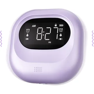 Mesqool Kleiner Vibrationswecker für Tiefschläfer, 3 Alarmmodi, Lauter Wecker für Langschläfer, Batteriebetrieben, Typ-C, Snooze, 12/24H, DST, Wochentag/Wochenende, Tragbare Reisewecker für Kinder