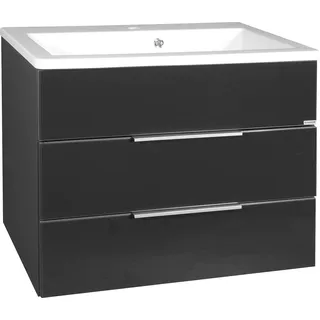 Fackelmann Waschbeckenunterschrank 2 Schubladen Kara Anthrazit