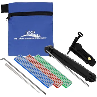 DMT Aligner Diamant Schleifsystem | Messerschärfer mit Schleifstein Grob, Fein, Extrafein | Geführtes Schärfen & konstanter Schleifwinkel | Inkl. Tasche | Made in USA | ADELUXE
