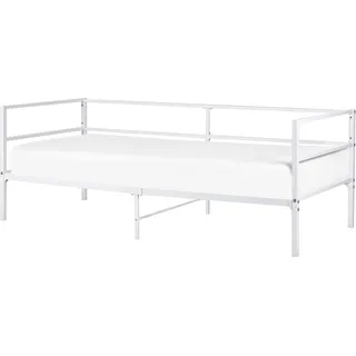 BELIANI Tagesbett Weiß Eisen mit Metallrost 90 x 200 cm Industrie-Design Modern Wohnzimmer Schlafzimmer Jugendbett Metallbett Einzelbett Eisenbett - Weiß