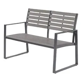 Garden Impressions Detroit Alu Parkbank Gartenbank 2-Sitzer - Grau