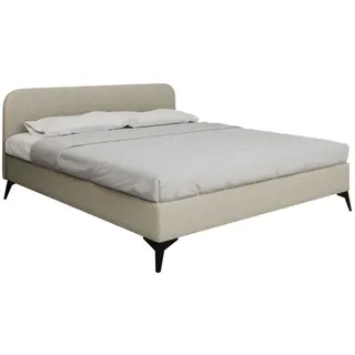 panda möbel gmbh Polsterbett Mavilo - Komfortbett mit Stauraum, Doppelbett, 180x200cm, beige Bonellfederkernmatratze, H2/H3 - Beige