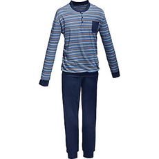 REDBEST Single-Jersey Herren-Schlafanzug, blau, 52