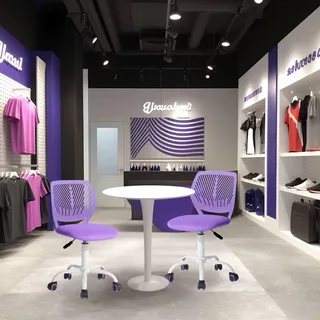 FurnitureR Bürostuhl Drehbar Höhenverstellbar Ohne Armlehnen Stoff Sitz PP Rücken 130kg SGS Rollen Fan Artikel