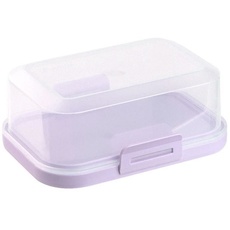 ENGELLAND - 1 x Stapelbare Butterdose mit Deckel und Klick-Verschluss, Flieder/Transparent, Plastik-box, Butter-Glocke, BPA-frei, Mehrzweck, robust