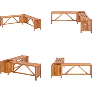 vidaXL Garten Eckbank mit Pflanzkübel 117×117×40 cm Massivholz Akazie - Gartenbank - Gartenbänke - Garten-Eckbank - Garten-Eckbänke - Braun
