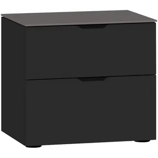 Jutzler Nachtkästchen , Schwarz, Dunkelgrau , Metall , 2 Schubladen , 45x42x43 cm , Typenauswahl , Schlafzimmer, Nachtkästchen