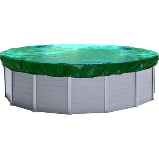Poolabdeckung Rund für 460-500 cm Pools | Planenmaß Ø 560 cm | Grün | Sommer & Winter Poolplane | Abdeckplane 200 g/m2 PE | Zweifach Beschichtete Abdeckung | UV-Resistent - Grün