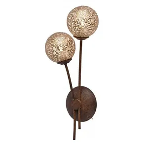 Wandleuchte Flur Rostbraun Gold Metall h:44 cm G9 Landhaus Wandlampe 2-flammig