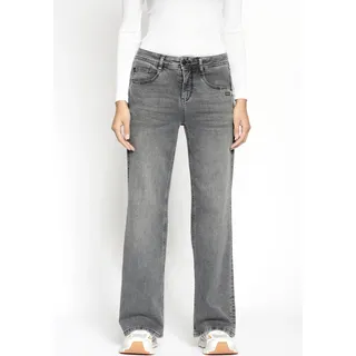 Weite Jeans GANG "94AMELIE WIDE", Damen, Gr. 29, N-Gr, grau (vint grau), Denim/Jeans, Obermaterial: 86% Baumwolle, 12% Polyester, 2% Elasthan, weit lang, Jeans Weite Jeans