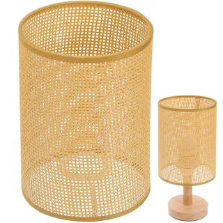 SEWOART Rattan Lampenschirm Gewebter Lampenschirm Für Tischlampe E27 Lampenabdeckung Für Innenräume Rustikale Deko Für Wohnzimmer Schlafzimmer Küche Flur 20.50 X 14.00 X 14.00 cm