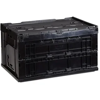 Relaxdays Faltbox 58,5 x 39,5 x 32,5 cm 1-tlg. schwarz