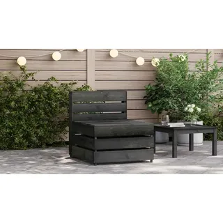 vidaXL Garten-Mittelsofa aus Paletten Grau Kiefernholz Imprägniert - Grau