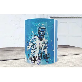 Genérico Personalisierte Tasse Argentinien World Katar Messi 10 Flagge