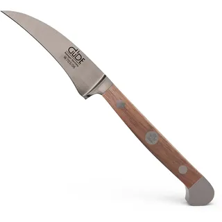 Güde Solingen - Schälmesser geschmiedet, 6 cm, Walnussholz, ALPHA WALNUSS, Tourniermesser, Doppelkropf, Handmade Germany