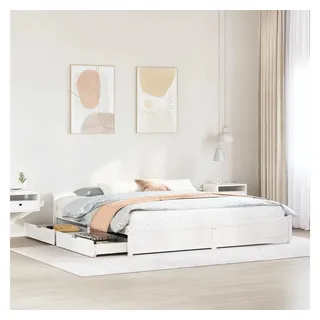 vidaXL Massivholzbett ohne Matratze Weiß 200x200 cm Kiefernholz