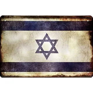 Länder Fahne Nationen National Flag Flagge Deko Blechschilder Wandschild Türschild (20 x 30 cm, Israel 1443)