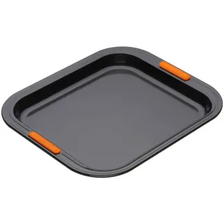 Le Creuset Antihaft Backblech, Hoch, 31 x 28 cm, Sauerteigbeständig, Aus Karbonstahl gefertigt, Anthrazit/Orange, 46085310010000