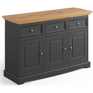 Kommode, Massivholz in grau mit Kiefer Optik BORMIO-163 - Grau