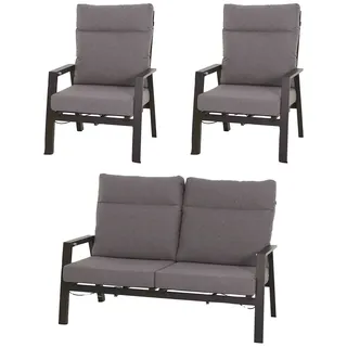 Siena Garden Valencia Loungeset 3-tlg. anthrazit/schwarz