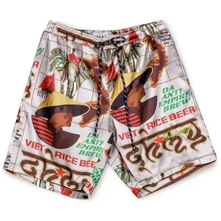 Grimey Viet Cong Beer Satin Kurze Hose - White - S