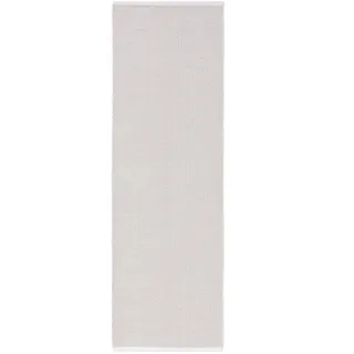 benuta Baumwollläufer Ron handgewebt 80x300 cm , Weiß , Textil , Uni , Rechteckig , 80x300 cm , Oeko-Tex® Standard 100 , für Fußbodenheizung geeignet , Teppiche und Böden, Teppiche, Teppichläufer, Läufer