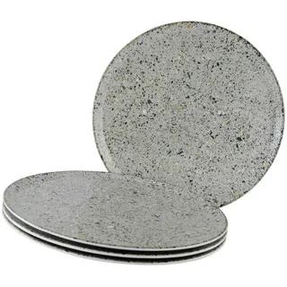 CreaTable Pizzateller Stone Collection 33 cm Grau/Schwarz 4er Set