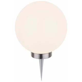 Dehner Solarleuchte Kugel mit Erdspieß und Farbwechsel, Ø 20 cm, Kunststoff,Weiß