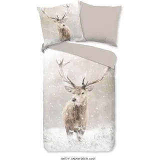 Duvet cover Good Morning 135x200 + 1* 80x80 cm - deers in winter landscape - Beige