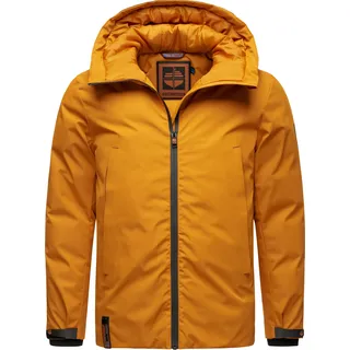 Stone Harbour Moagaa Wasserdichte Herren Winterjacke mit Kapuze Wintermantel Outdoor Parka Ocher Brown Gr. 46 - S - Ocker