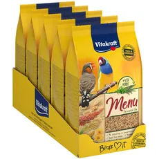 Vitakraft Menu, Vogelfutter für Exoten, mit Kräutern und Vitaminen, ohne Zucker, wiederverschließbare Großverpackung (5x 1kg)