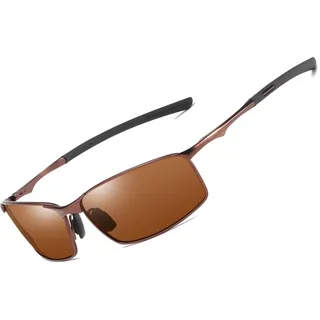 AORON Polarisierte Sonnenbrille Herren Outdoor Sportarten Schutz Brille UV400 Schutz Fahrbrille (Braun)