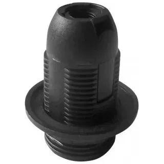 E14-Lampenfassung mit Kragen, Orno, Thermoplast, Schwarz