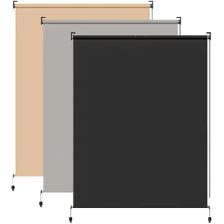 BelleMax Außenrollo Senkrechtmarkise Außen, Anthrazit, 160x160cm(BxH) | aussenrollo Wetterfest Windschutz Sichtschutz, sonnenschutzrollo Outdoorrollo, Vertikalmarkise für Terrasse & Balkon