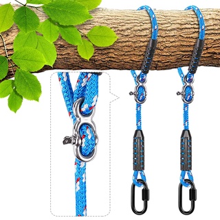 BeneLabel 2 Pack Schaukel Befestigung Baum, 1.5M Hängematte Schwingen Seil Einstellbar Verlängerbar Aufhängung Schnur für Outdoor-Baum Hängesessel Spielplatz Set, 1000lbs, 10mm Durchmesser, Blau