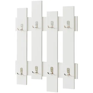 [en.casa] Wandgarderobe Raseborg , Weiß , Holzwerkstoff , 60x80x3 cm , Garderobe, Garderobenpaneele, Wandgarderobe