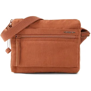 Hedgren EYE Damen Umhängetasche mit RFID Schutz – Kleine Crossbody Tasche wasserabweisend mit Reißverschlusstaschen & verstellbarem Gurt – 22 cm – Redwood Burl