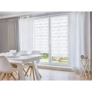 K-HOME Doppelrollo Welle 105 x 200 cm weiß