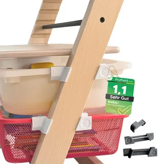 [ TEST SEHR GUT, NOTE 1.1 *] EmSoLi Adapter Schwarz + 1x Haken für Ikea Trofast Box Korb Drahtkorb, kompatibel mit Stokke Tripp Trapp Baby Hochstuhl, Hochstühle Kinderstuhl Zubehör, Kinder Hoch Stuhl