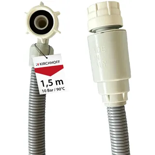 Kirchhoff 98657210 Waschmaschinenschlauch 1,5m, Zulaufschlauch mit 3/4" x 3/4" IG für Waschmaschine oder Spülmaschine, Wasserschlauch mit Aquastop